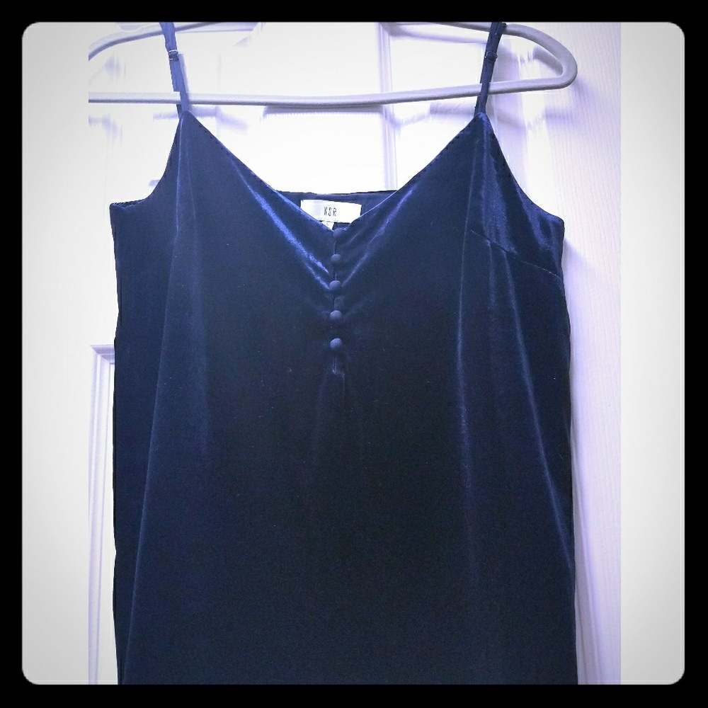 Navy velvet top
